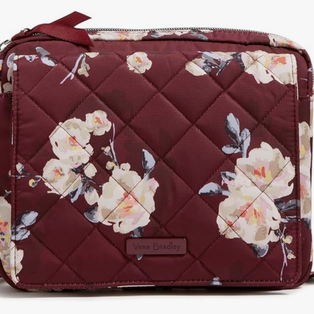 NEW Vera Bradley Maroon Twill Medium Hipster Crossbody